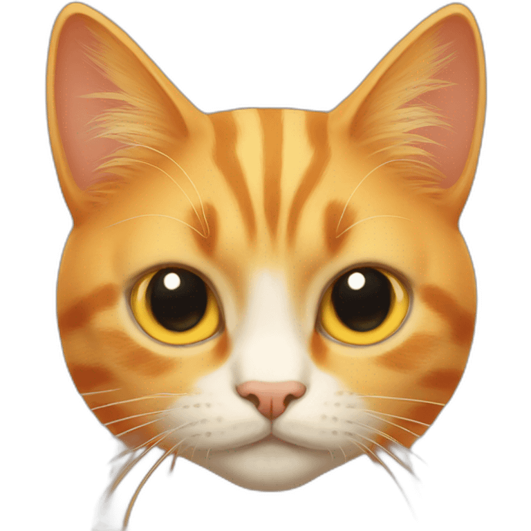 orange cat face cute yellow eyes emoji