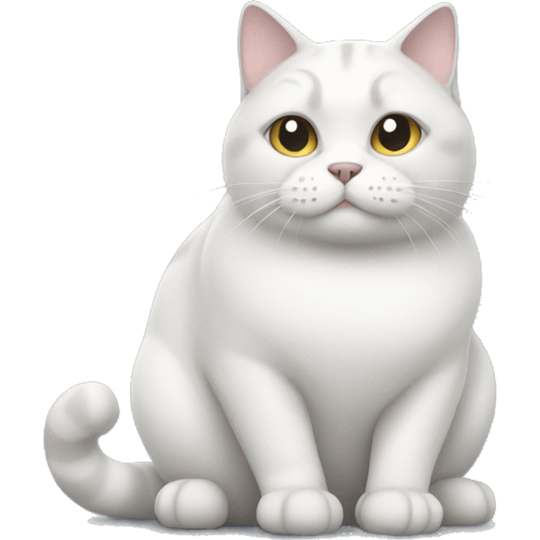 fat white grey cat emoji