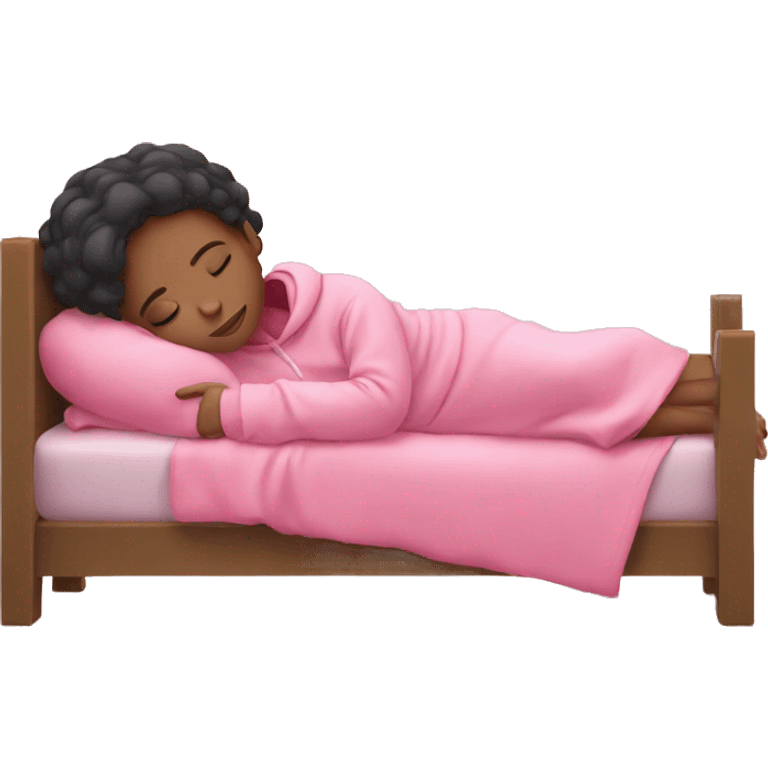 girl wearing pink hoodie taking a nap  emoji