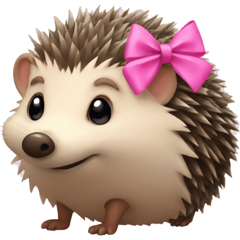 hedgehog with a pink bow emoji