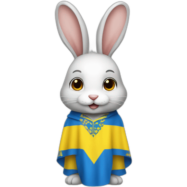 rabbit in a Ukrainian flag costume emoji