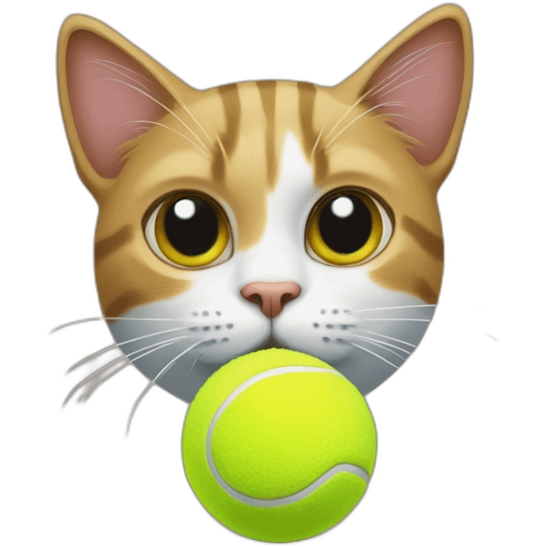 cat playing tennis ball emoji