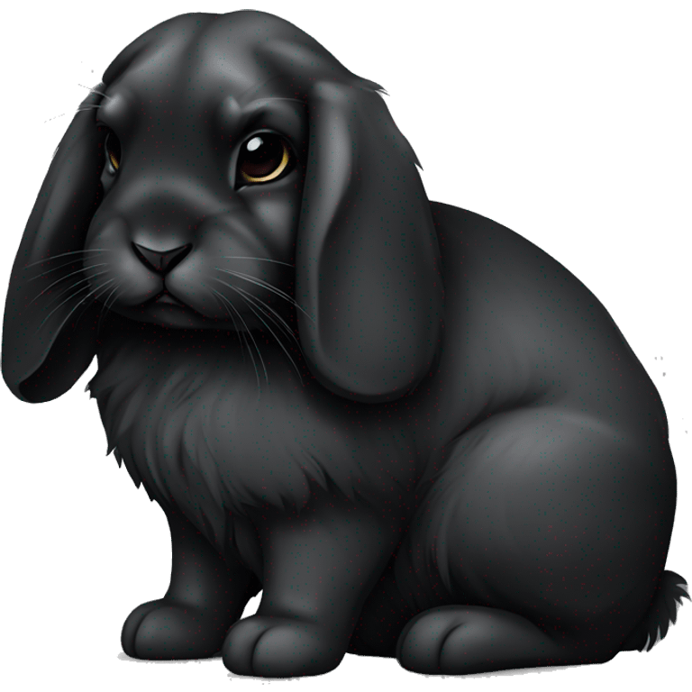 black holland lop bunny rabbit sad tired emoji