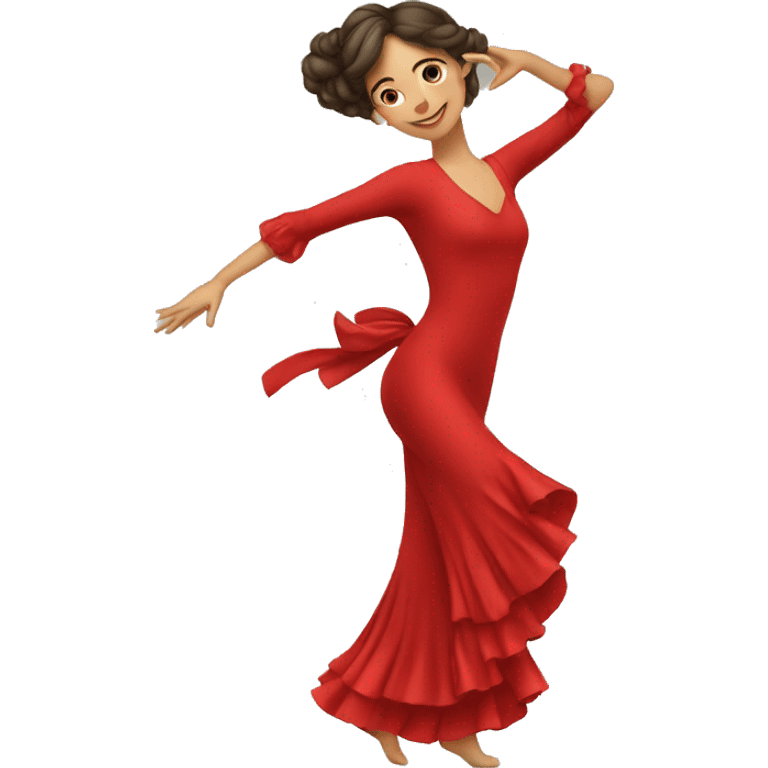 spanish dancing woman red dress emoji