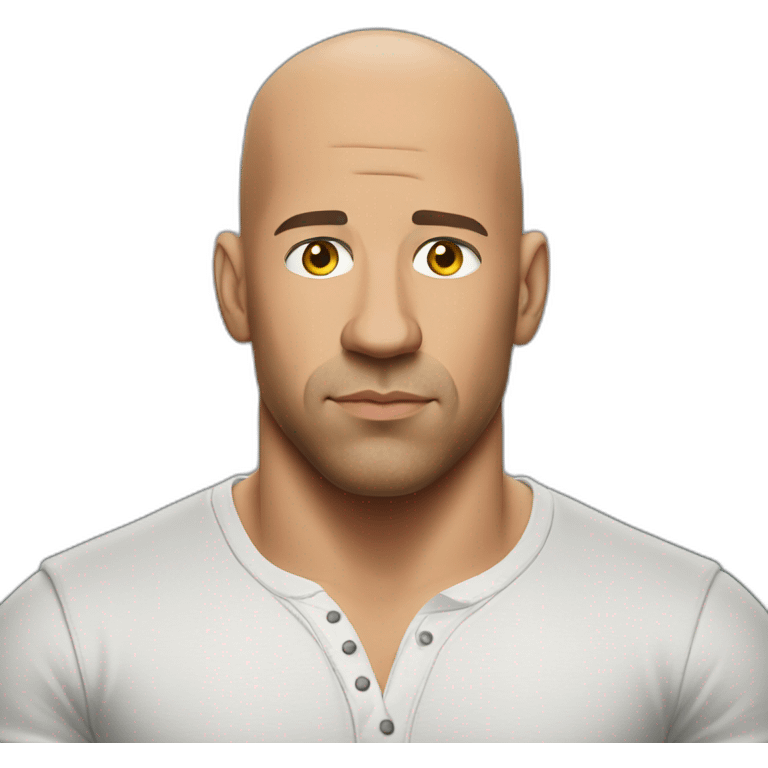 vin diesel serious cartoon wearing henley  emoji