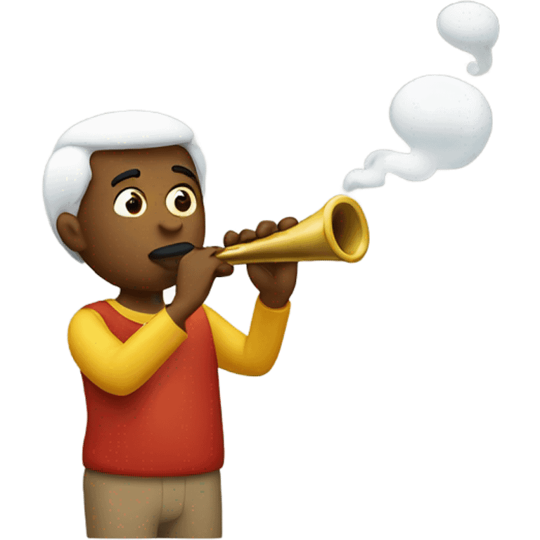 Person blowing on a bottle flute emoji