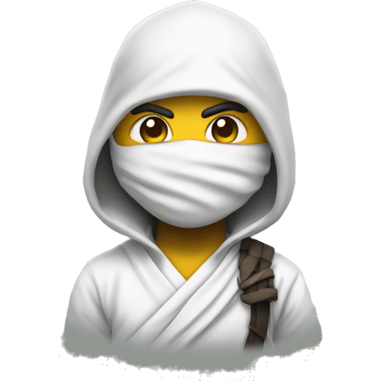 ninja emojy from whatsapp. completely the samje just with white clothes. the sward should remain black emoji