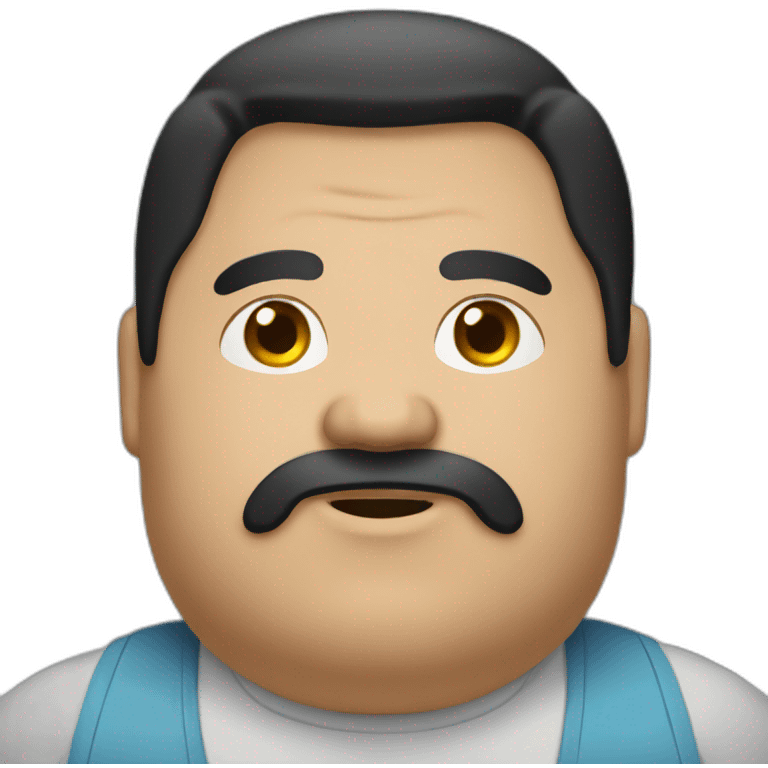 obese-long-black-hair-man emoji