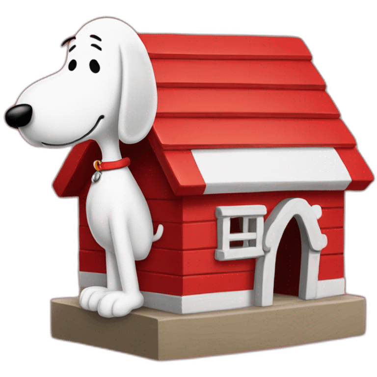 Snoopy on red dog house emoji