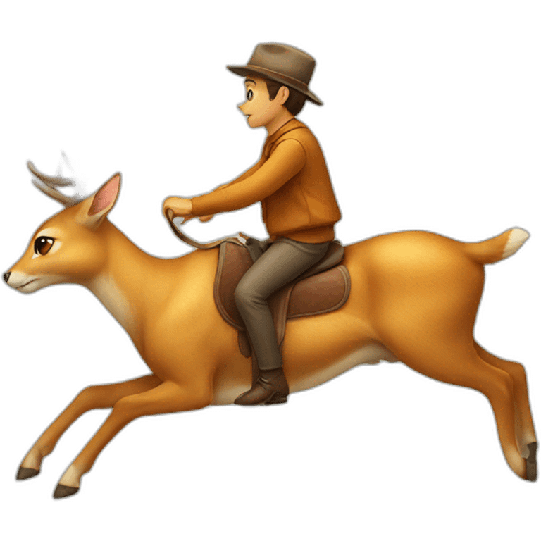 deer riding a cat emoji