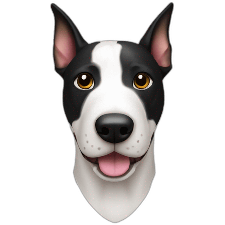 perro bull terrier pirata color blano con un ojo negro emoji