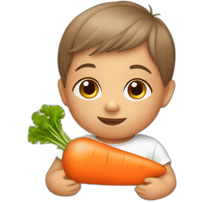 baby with carrot emoji