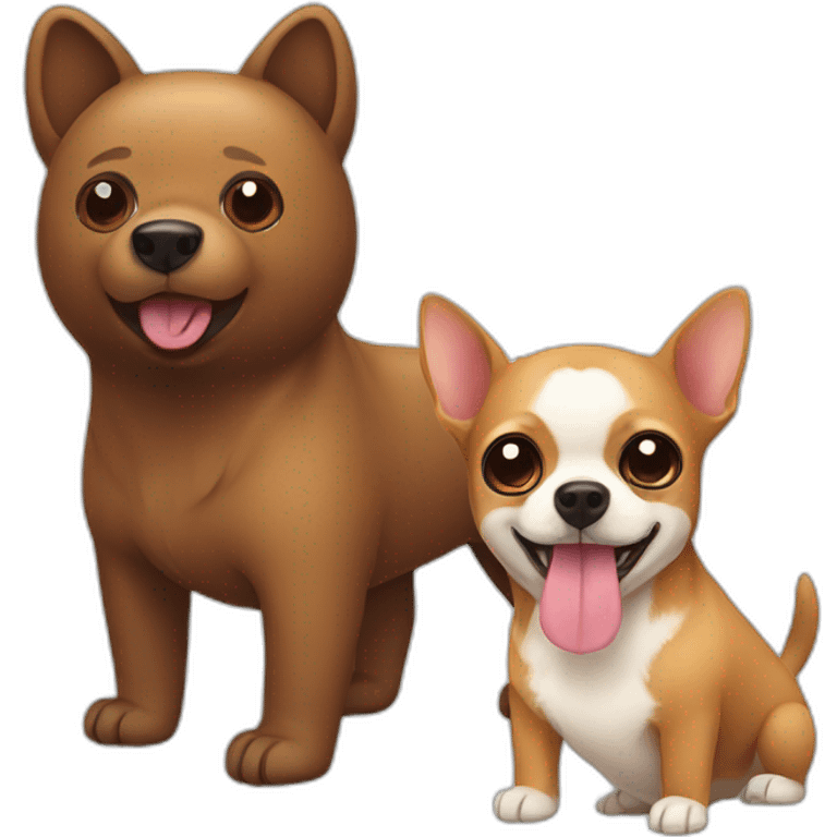 A Brown Bear and a Chihuahua emoji