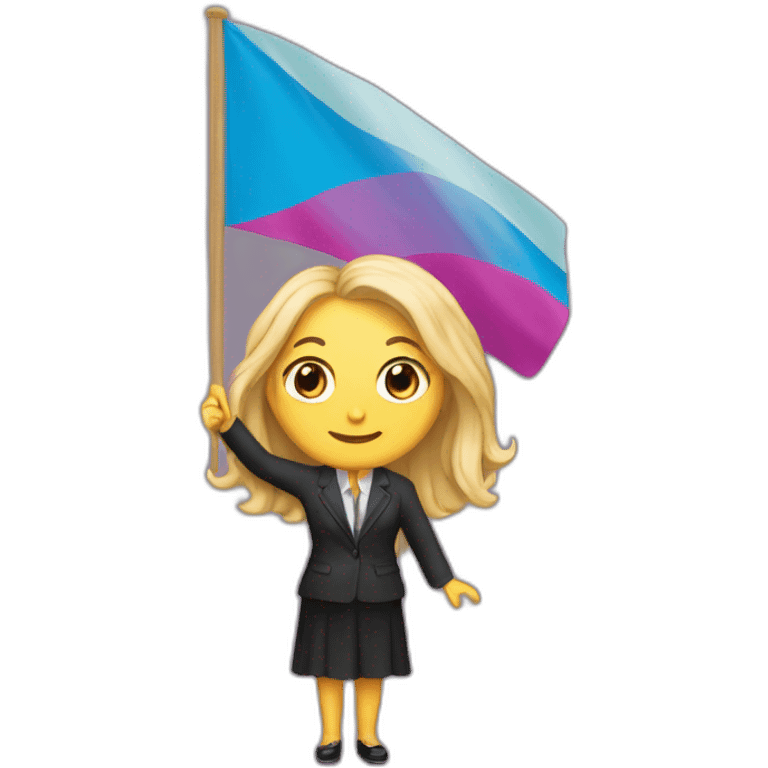 J.K.Rowling holding a transgender flag emoji