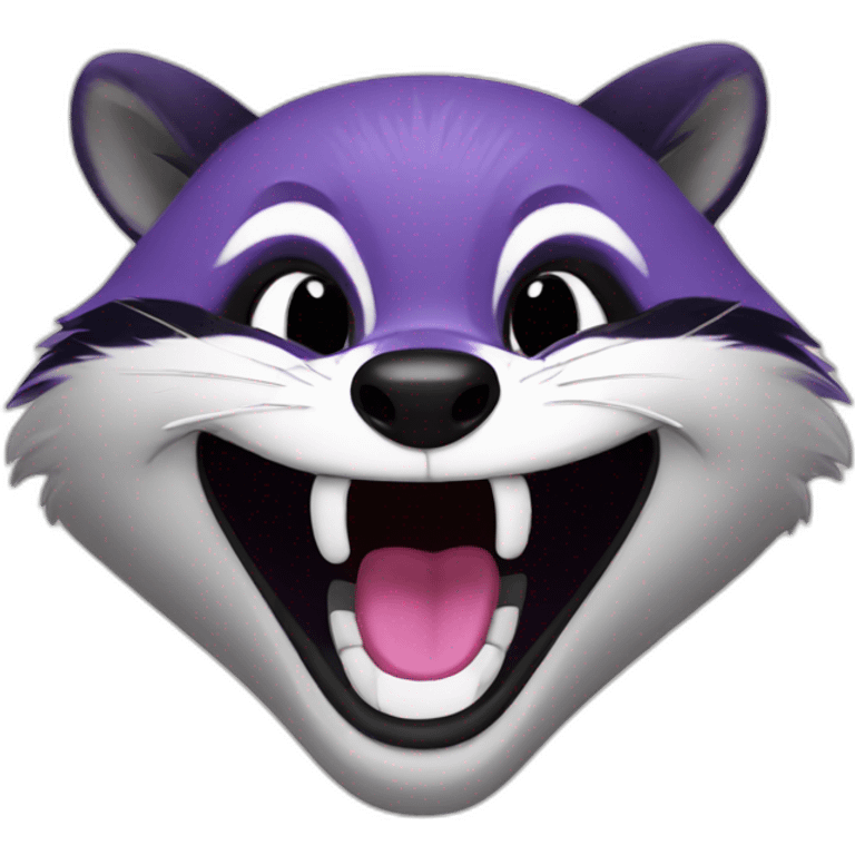 violet raccoon is laughing emoji