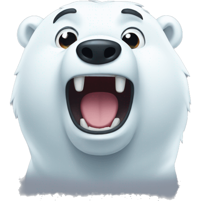 Shocked cute ice bear emoji