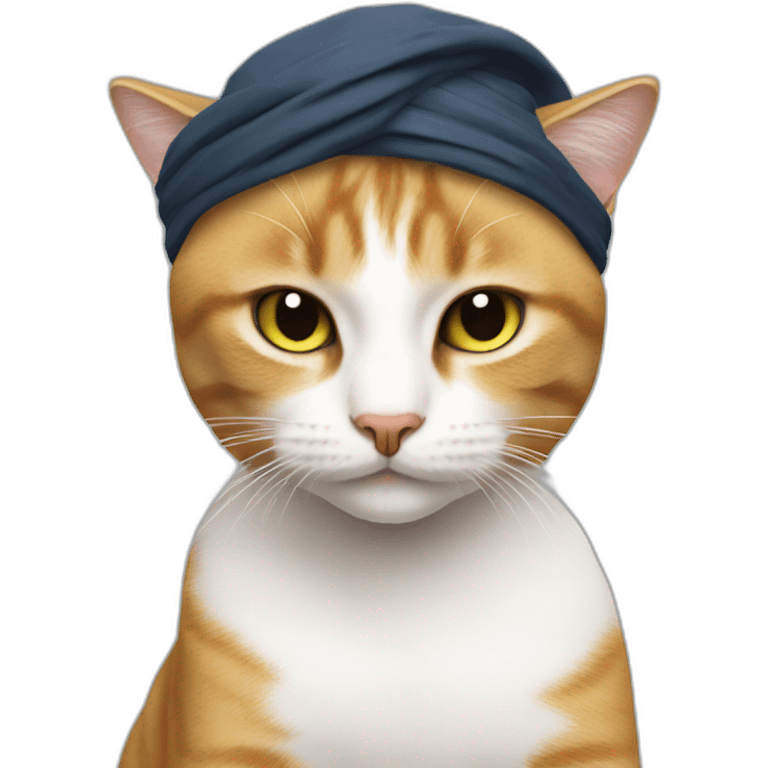 A gangsta cat sporting a durag emoji