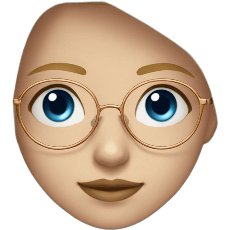 A Russian Girl with Blue eyes, Rosegold glasses and Blond hair emoji