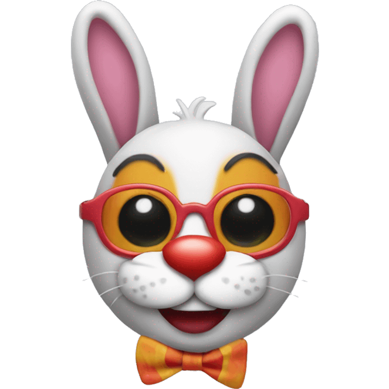 Bunny wearing clown mask  emoji