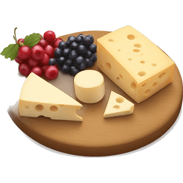 Cheese board with berries emoji