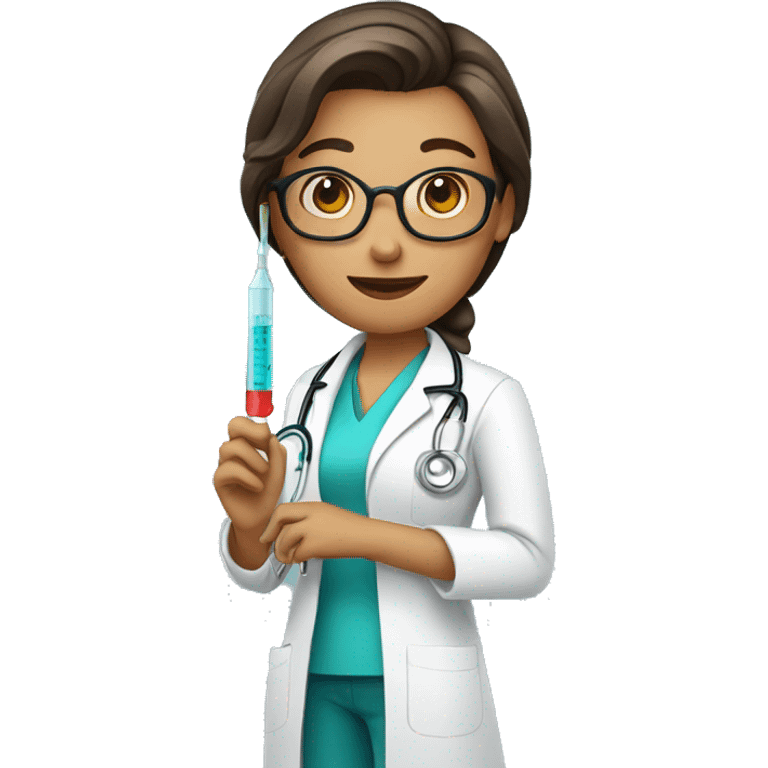 woman doctor with a syringe in his hand emoji