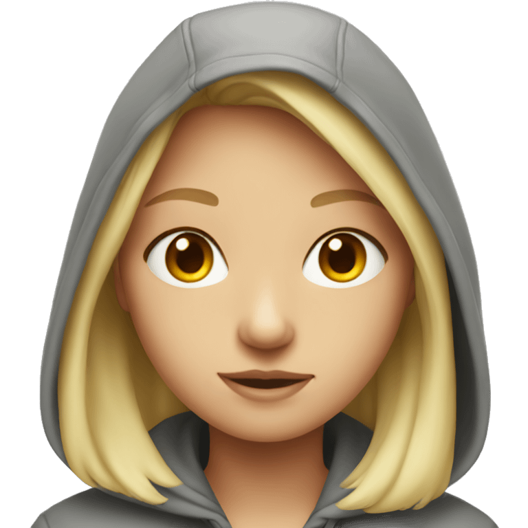 Blonde girl wearing hoodie  emoji