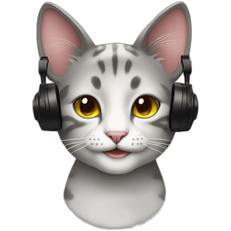 dj cat smiling emoji