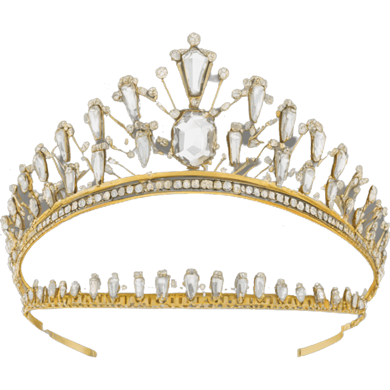 romanov art deco tiara gold crystals no background emoji