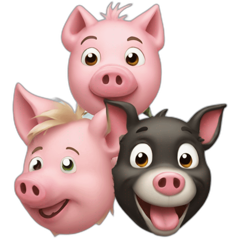 three little pigs and the big bad wolf emoji