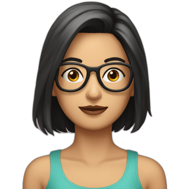 Cara morena con gafas  de chico emoji