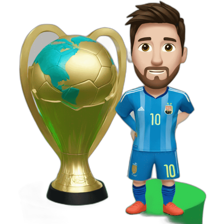 messi con la copa del mundo emoji