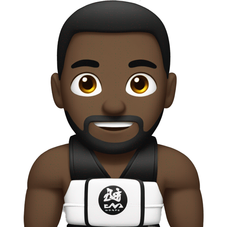 black mma fighter with black belt emoji