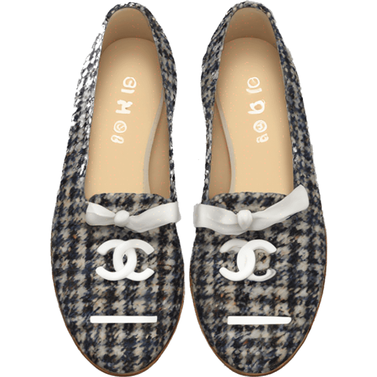 chanel tweed flats  emoji