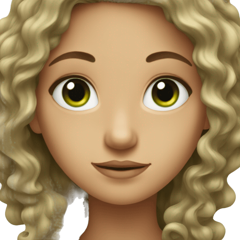 girl with green eyes and long dark curly hair emoji