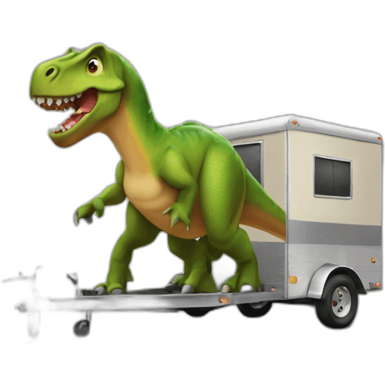 Dinosaur with trailer emoji