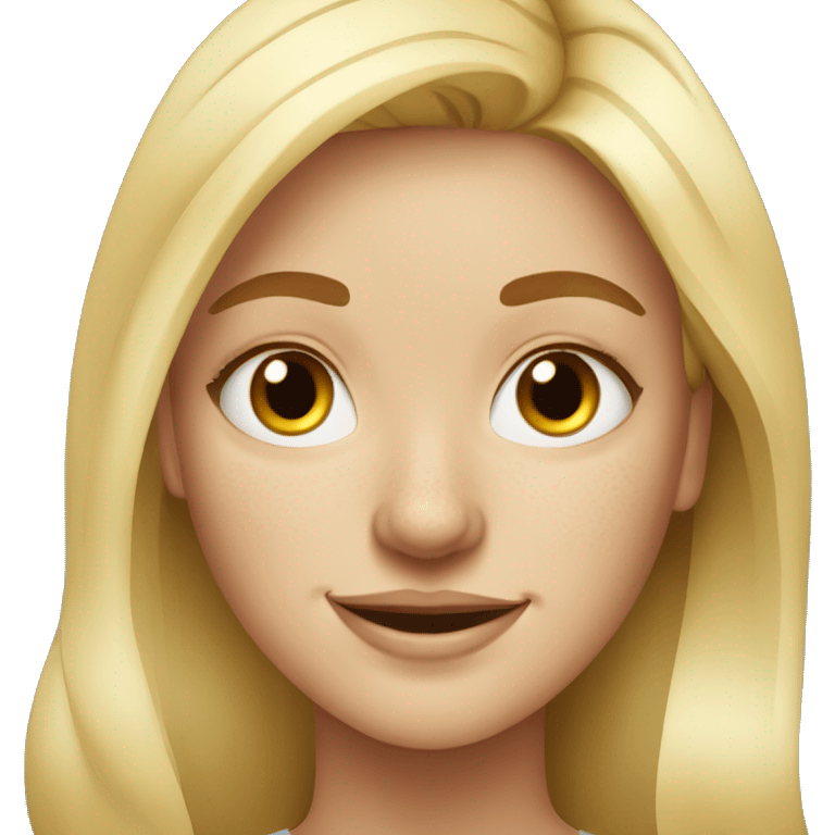 blonde girl with freckles portrait, cartoon emoji