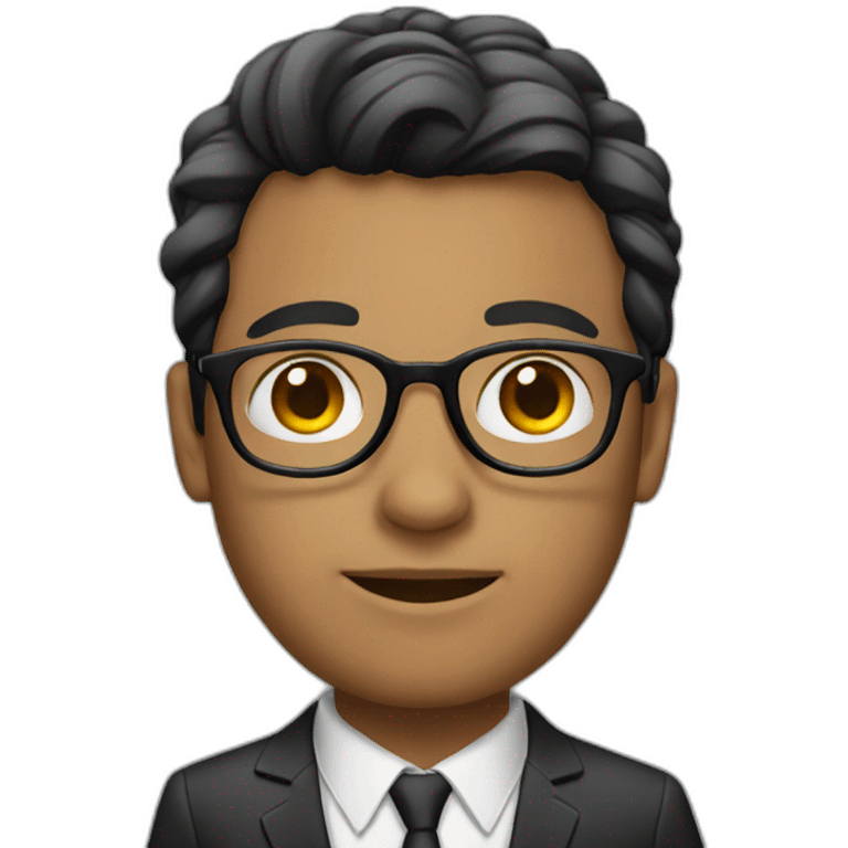 young man with glasses and suit emoji