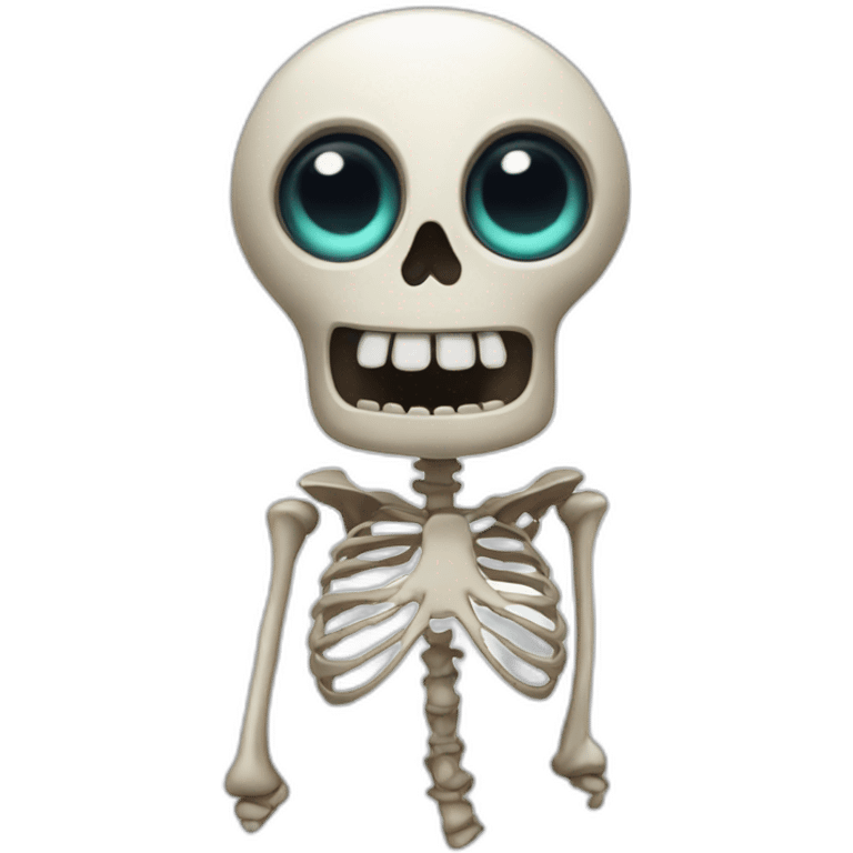 skeleton with googly eyes emoji