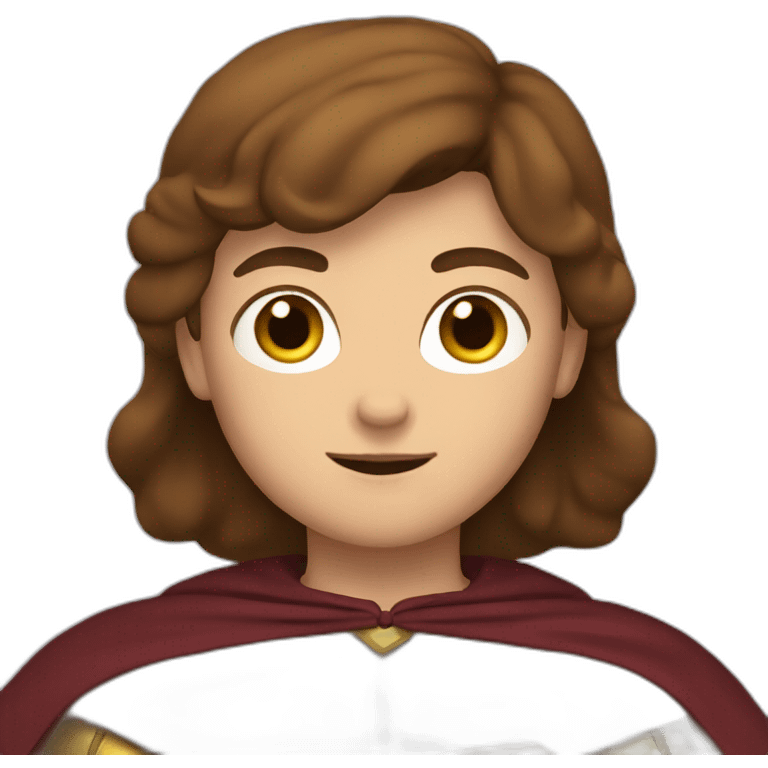 brown haired hero with cape emoji