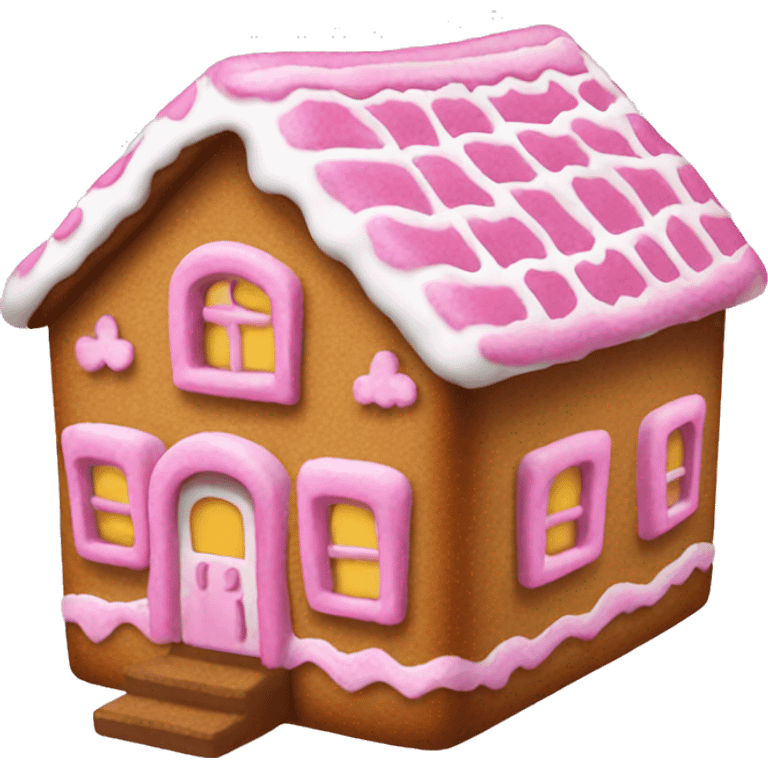 Pink ginger bread house  emoji