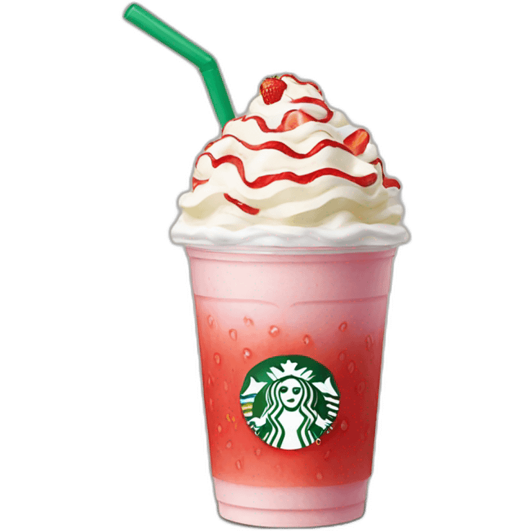 Starbucks shake with strawberry  emoji