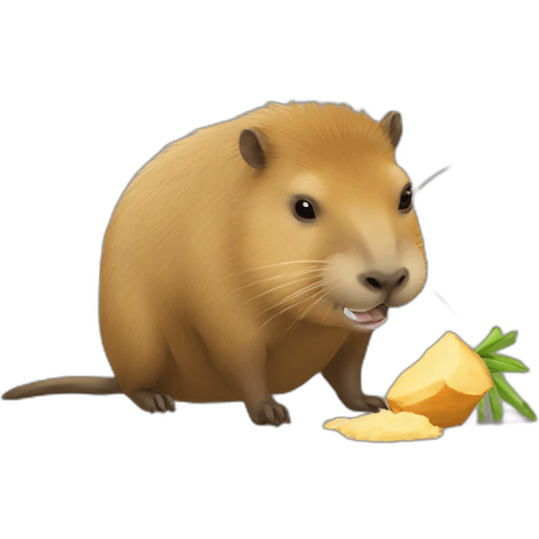 Capybara eat bambou emoji