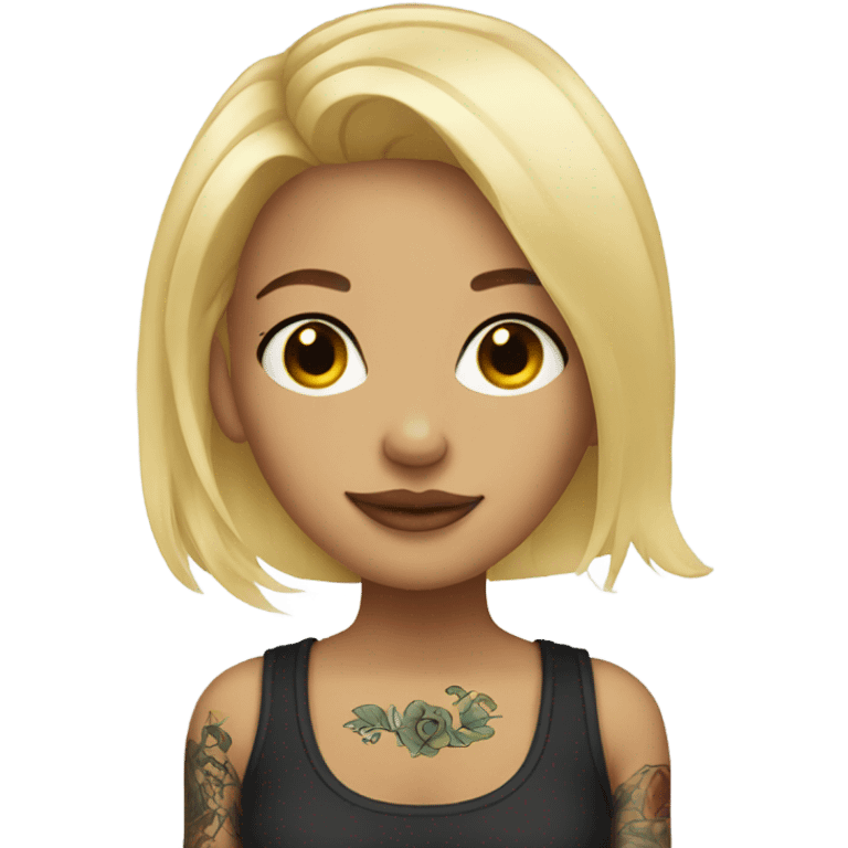 Blonde girl with tattoos emoji