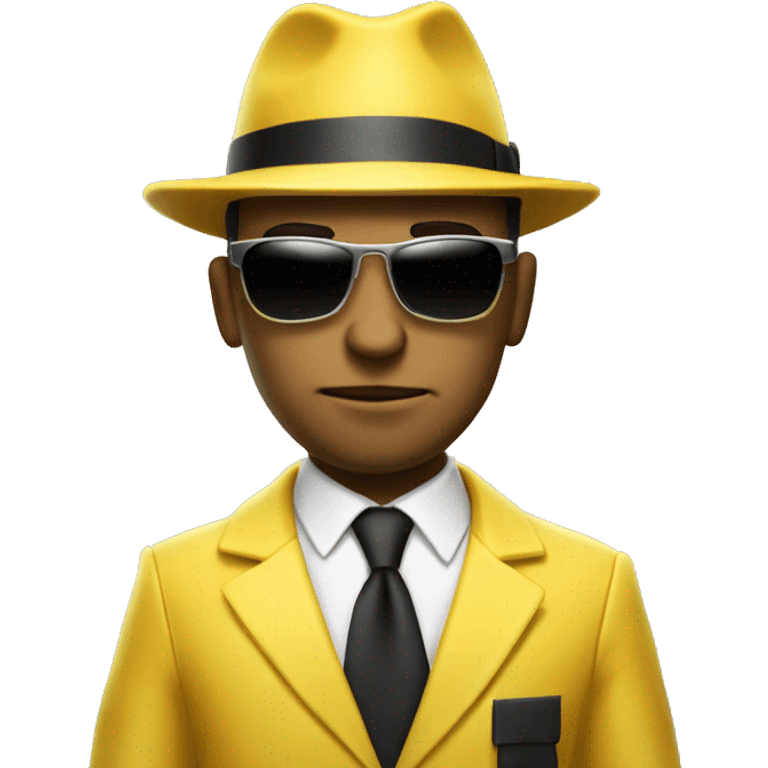 yellow suit mafia with thompson gun and sunglasses emoji