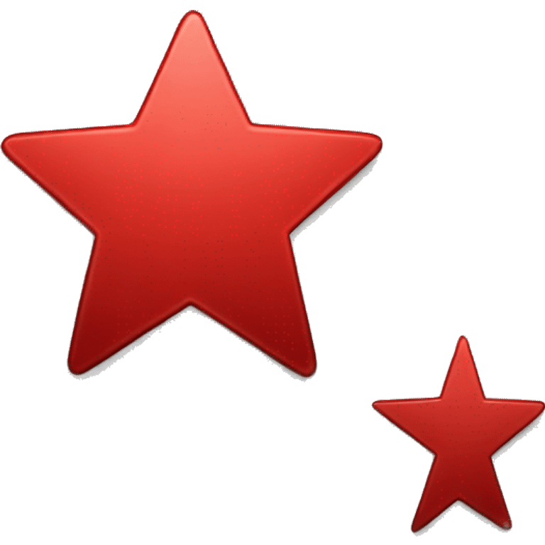 a star on the left colored black, on the right red emoji