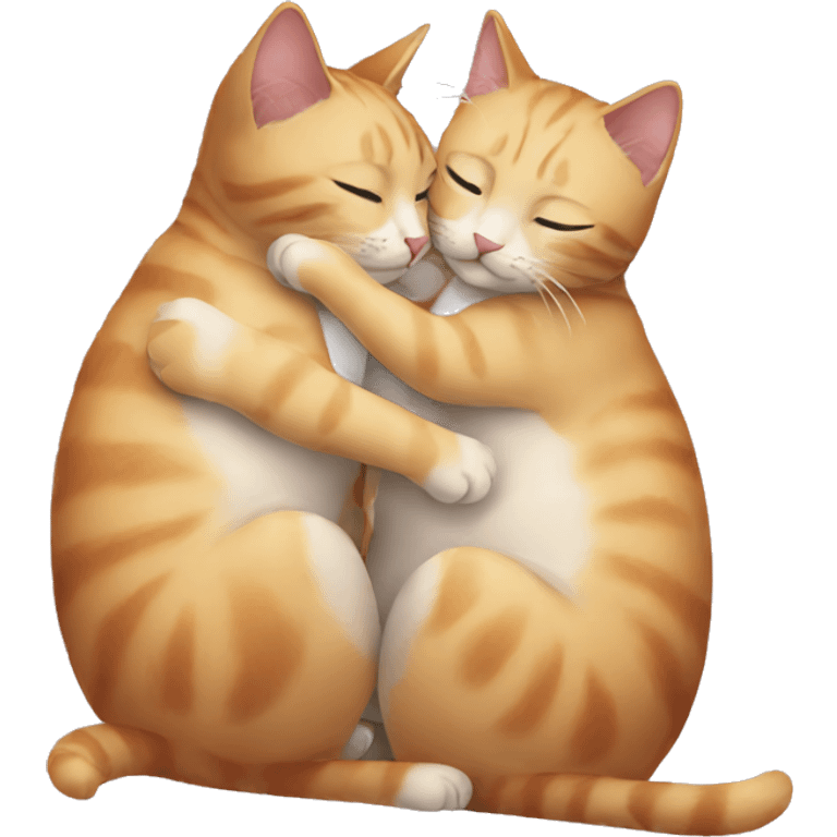 Two cats hugging each other  emoji