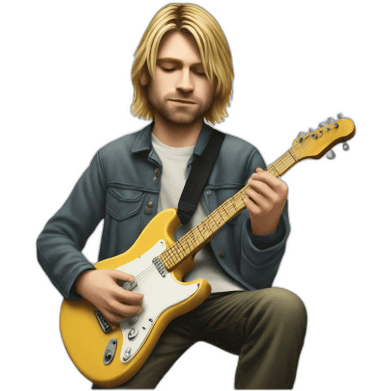 Kurt Cobain play the guitars emoji