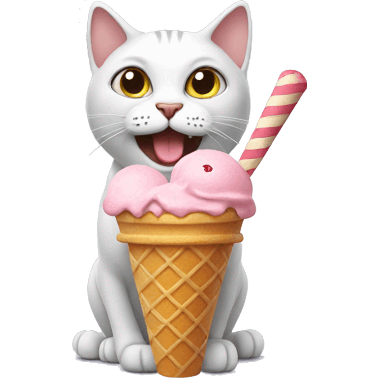 Cat with ice cream emoji