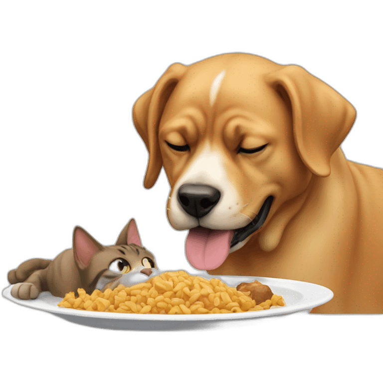 Dog eating cat emoji