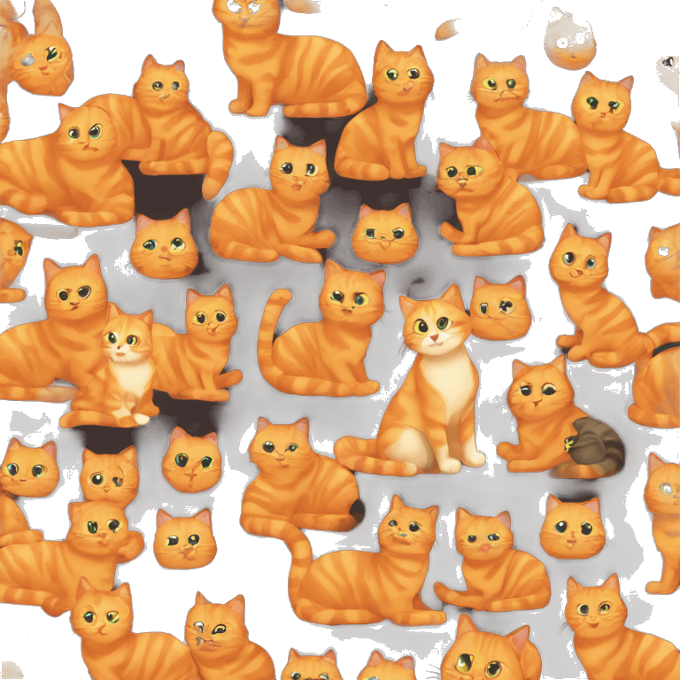 orange cat and tortishell cat  emoji